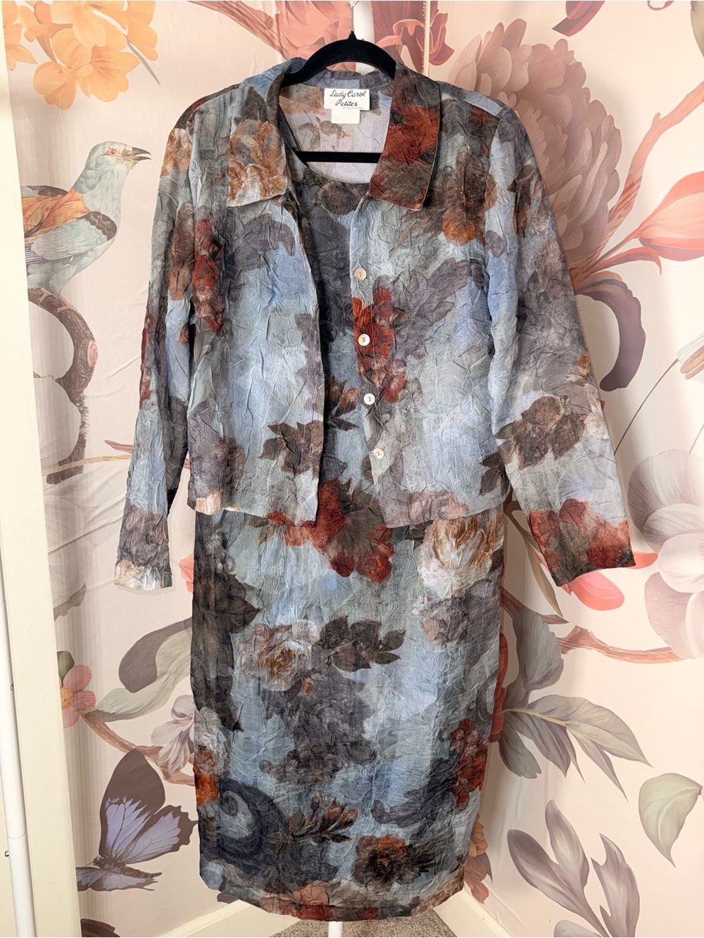 American Vintage Lady Carol Petites Women's Floral Two-Piece Dress Set - Sz 10